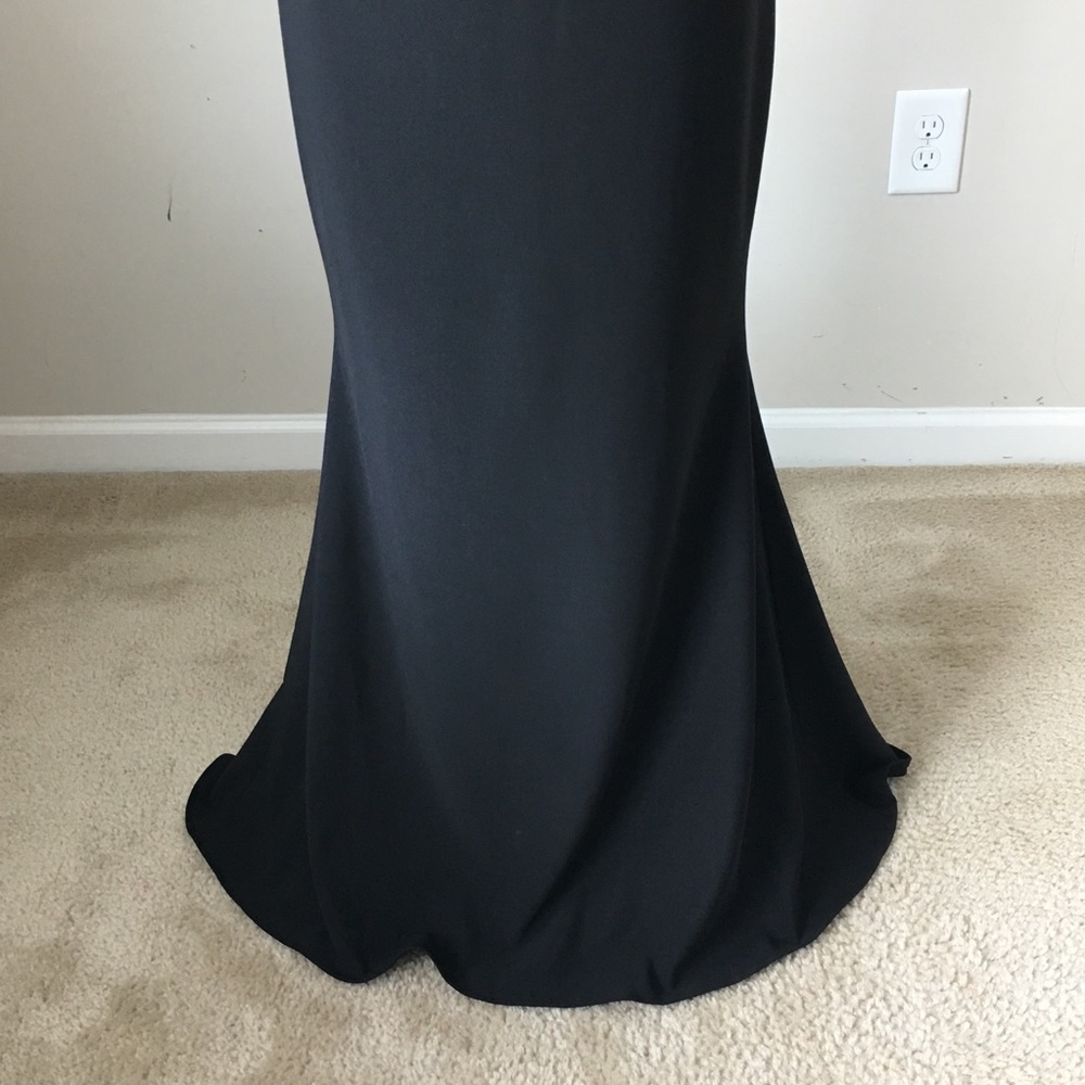 Black lace inset T-back mermaid gown dress - Picture 5 of 8